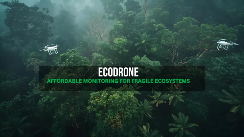 EcoDrone monitors tropical forest health with thermal and multispectral sensors.- Drone planting systems