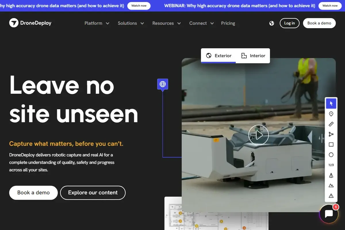 Screenshot of DroneDeploy homepage